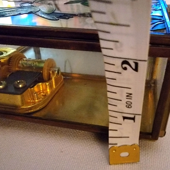 Vintage Stain Glass Inspired Hummingbird Glass Box That Plays My Favorite Things - Picture 4 of 8